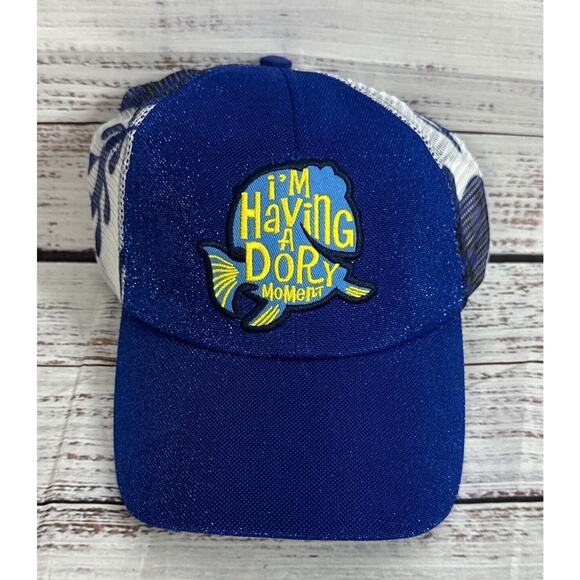 Disney Parks Finding Dory I'm Having A Dory Moment Blue Mesh Hat Cap Adult New - Picture 1 of 7